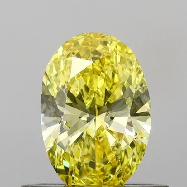 0.53ct OVAL Fancy Vivid Yellow SI1 Coloured Lab diamond