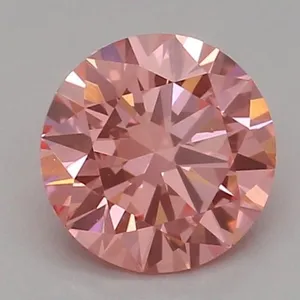 0.5ct ROUND Fancy Vivid Pink VS1 Coloured Lab diamond