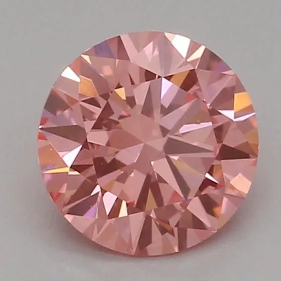 0.5ct ROUND Fancy Vivid Pink VS1 Coloured Lab diamond