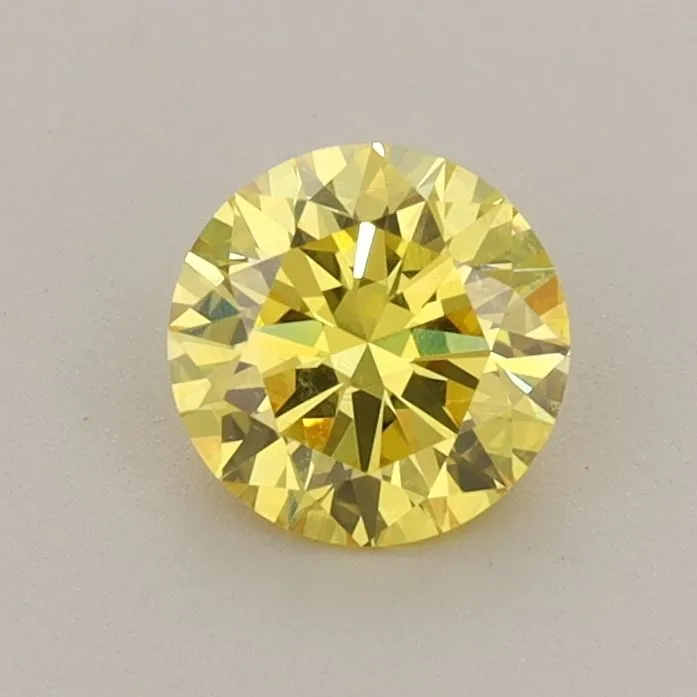 0.76ct ROUND Fancy Vivid Yellow VS2 Coloured Lab diamond