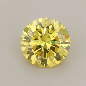 0.76ct ROUND Fancy Vivid Yellow VS2 Coloured Lab diamond