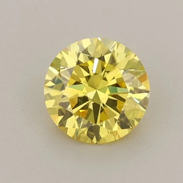 0.76ct ROUND Fancy Vivid Yellow VS2 Coloured Lab diamond