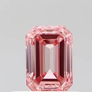0.59ct EMERALD Fancy Intense Pink VS1 Coloured Lab diamond
