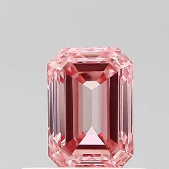 0.59ct EMERALD Fancy Intense Pink VS1 Coloured Lab diamond