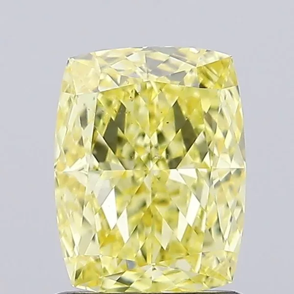 1.16ct CUSHION Fancy Intense Yellow VVS2 Coloured Lab diamond