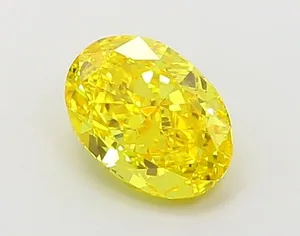 1.03ct OVAL Fancy Vivid Yellow VS2 Coloured Lab diamond