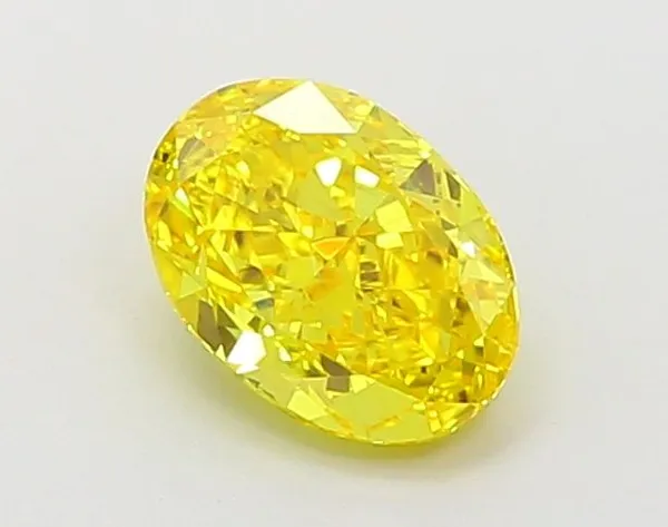 1.03ct OVAL Fancy Vivid Yellow VS2 Coloured Lab diamond