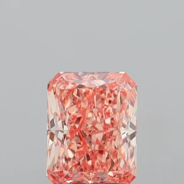 1.39ct RADIANT Fancy Intense Orangey Pink VVS2 Coloured Lab diamond
