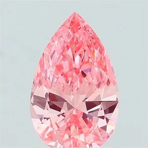 0.61ct PEAR Fancy Vivid Pink VS2 Coloured Lab diamond