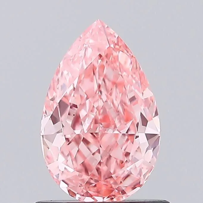 0.86ct PEAR Fancy Vivid Pink VS1 Coloured Lab diamond