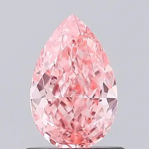 0.86ct PEAR Fancy Vivid Pink VS1 Coloured Lab diamond
