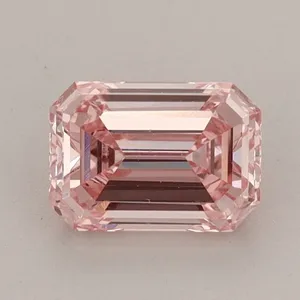 0.95ct EMERALD Fancy Vivid Pink VS1 Coloured Lab diamond