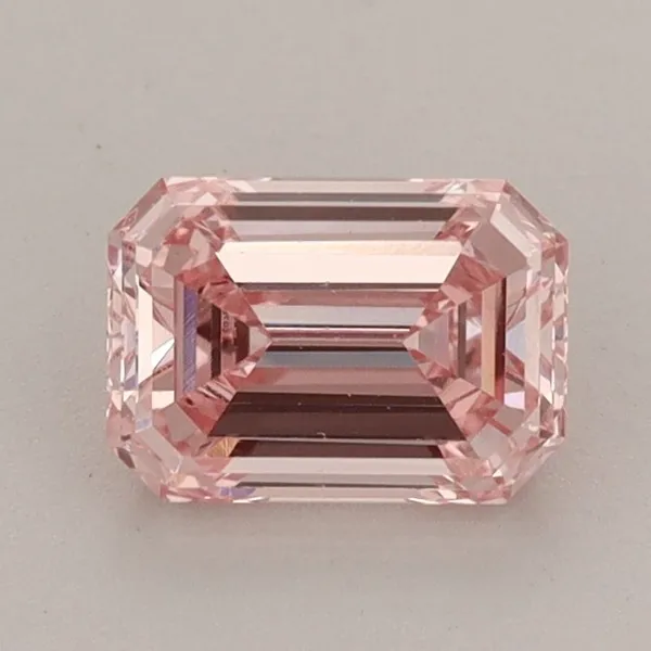 0.95ct EMERALD Fancy Vivid Pink VS1 Coloured Lab diamond