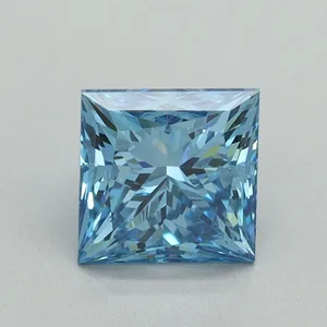 1.54ct PRINCESS Fancy Vivid Blue VS1 Coloured Lab diamond