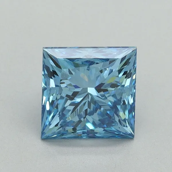 1.54ct PRINCESS Fancy Vivid Blue VS1 Coloured Lab diamond