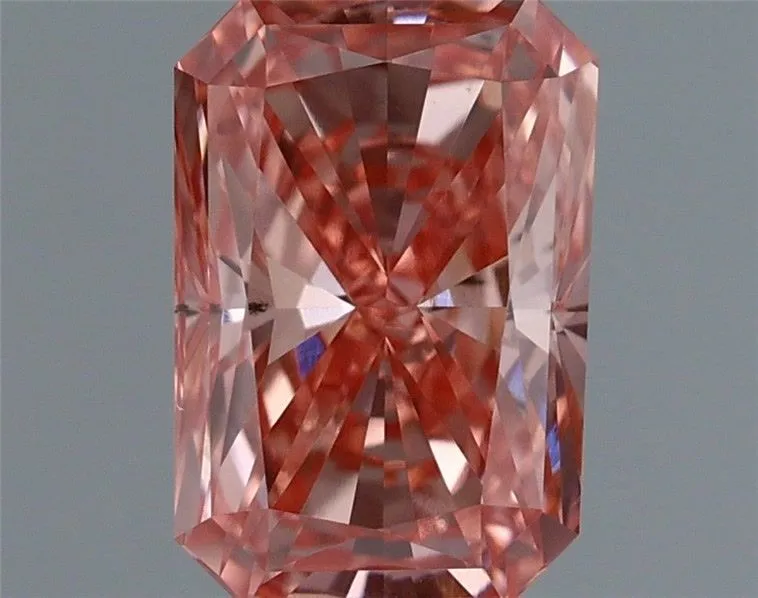 0.89ct RADIANT Fancy Vivid Pink VS2 Coloured Lab diamond