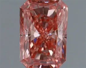 0.89ct RADIANT Fancy Vivid Pink VS2 Coloured Lab diamond