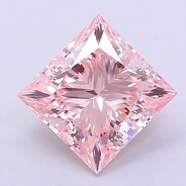 2.02ct PRINCESS Fancy Intense Pink IF Coloured Lab diamond