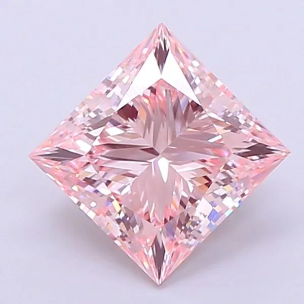 2.02ct PRINCESS Fancy Intense Pink IF Coloured Lab diamond