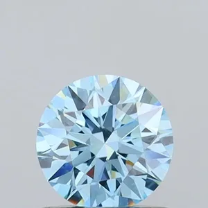 0.73ct ROUND Fancy Vivid Blue VVS2 Coloured Lab diamond