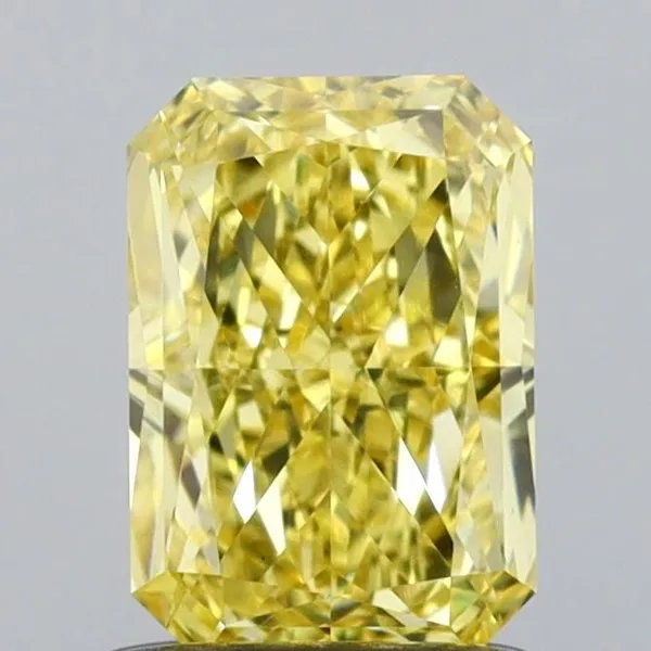 1.06ct RADIANT Fancy Vivid Yellow VVS2 Coloured Lab diamond