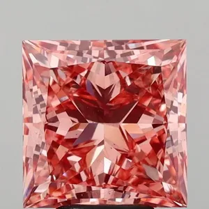 5.24ct PRINCESS Fancy Vivid Pink VS2 Coloured Lab diamond