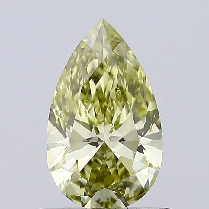 0.54ct PEAR Fancy Gray Yellow SI1 Coloured Lab diamond