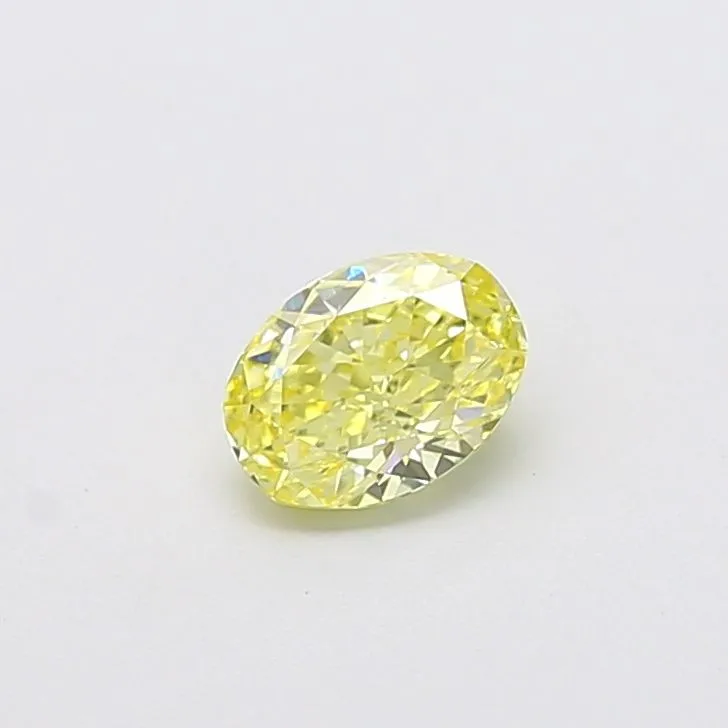 0.84ct OVAL Fancy Intense Yellow VVS2 Coloured Lab diamond
