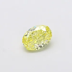 0.84ct OVAL Fancy Intense Yellow VVS2 Coloured Lab diamond