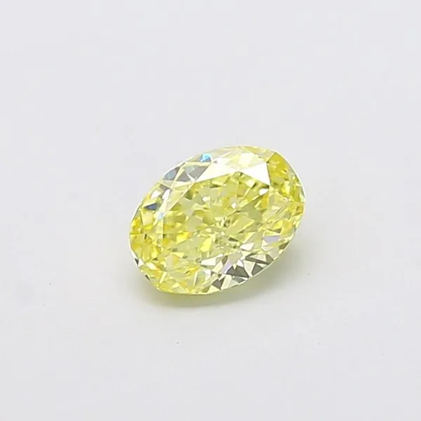 0.84ct OVAL Fancy Intense Yellow VVS2 Coloured Lab diamond