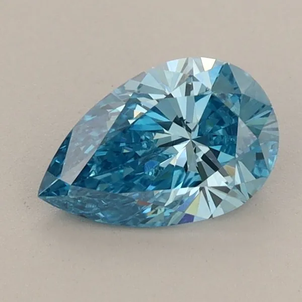 0.8ct PEAR Fancy Vivid Blue VS2 Coloured Lab diamond
