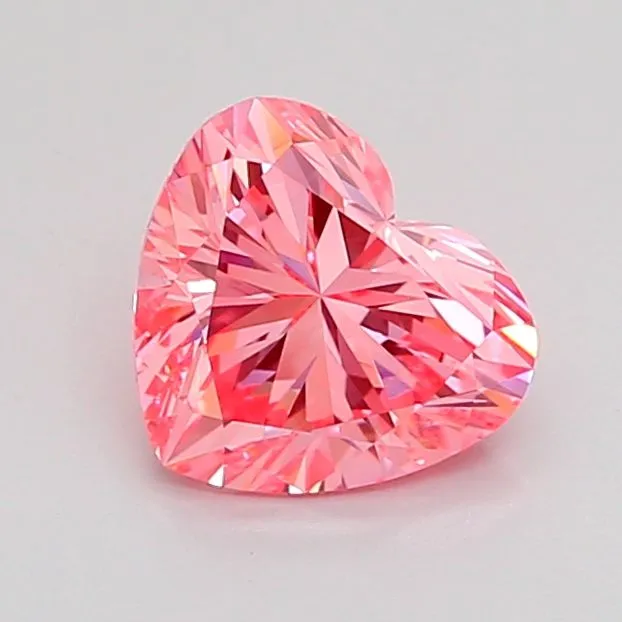 1.12ct HEART Fancy Vivid Pink VVS2 Coloured Lab diamond