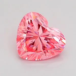 1.12ct HEART Fancy Vivid Pink VVS2 Coloured Lab diamond