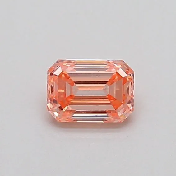 0.34ct EMERALD Fancy Intense Orangey Pink VS1 Coloured Lab diamond