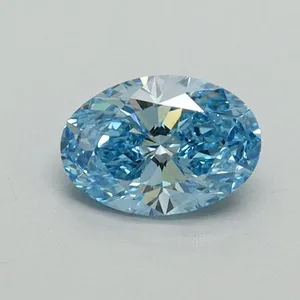 0.51ct OVAL Fancy Vivid Blue VS1 Coloured Lab diamond