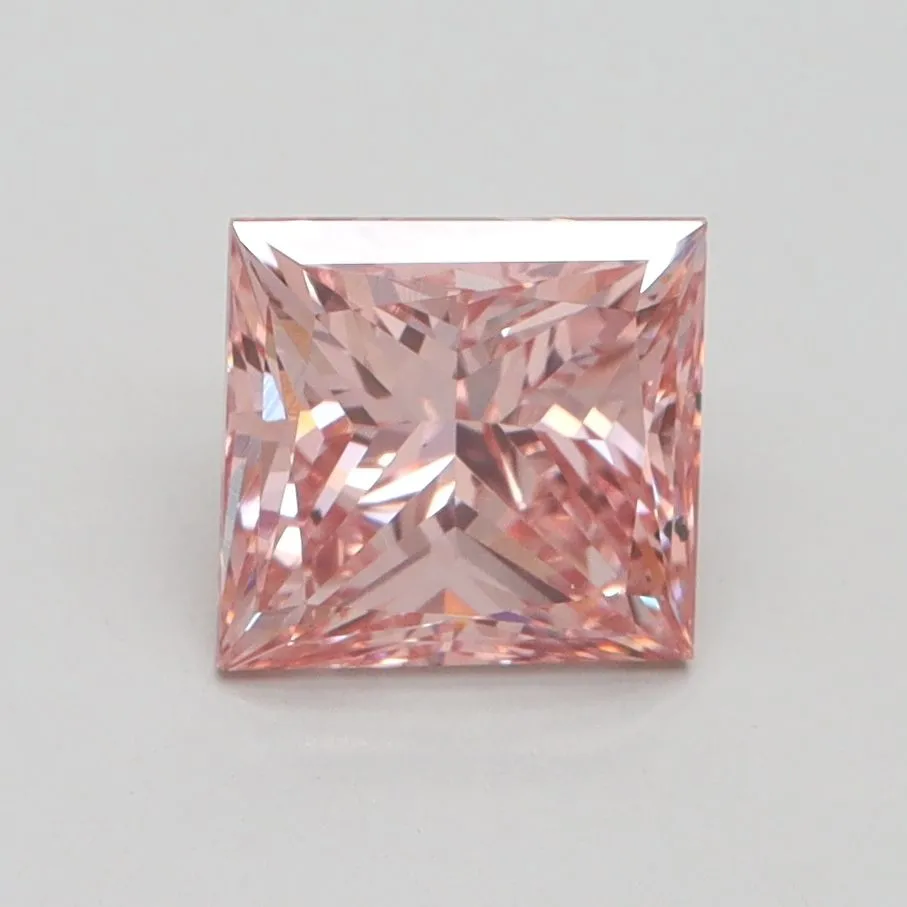 1.50ct PRINCESS Fancy Intense Pink VS2 Coloured Lab diamond