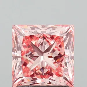 2.11ct PRINCESS Fancy Vivid Pink VVS2 Coloured Lab diamond