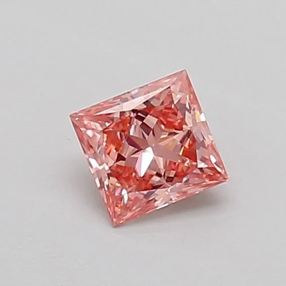 0.34ct PRINCESS Fancy Vivid Pink VS2 Coloured Lab diamond