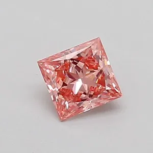 0.34ct PRINCESS Fancy Vivid Pink VS2 Coloured Lab diamond