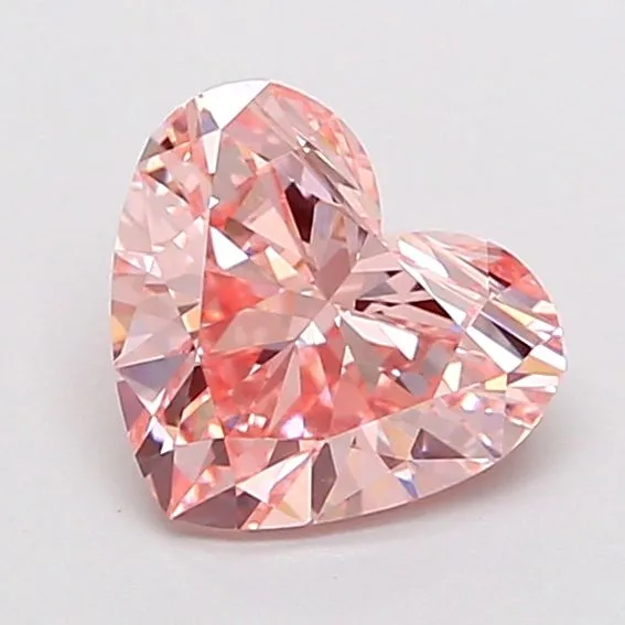 1.05ct HEART Fancy Intense Pink VVS1 Coloured Lab diamond