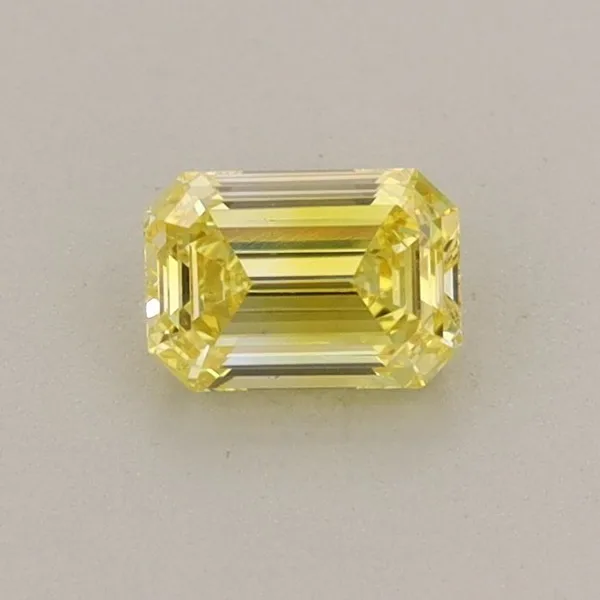 0.42ct EMERALD Fancy Intense Yellow VS1 Coloured Lab diamond