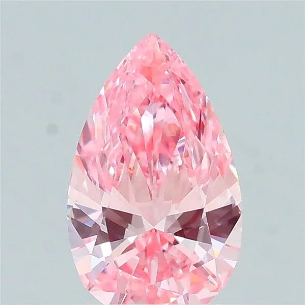0.47ct PEAR Fancy Vivid Pink VVS2 Coloured Lab diamond