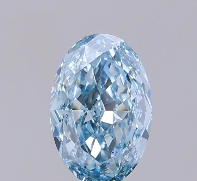 1.17ct OVAL Fancy Vivid Greenish Blue VS2 Coloured Lab diamond