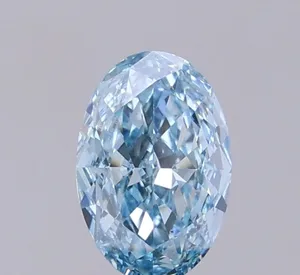 1.17ct OVAL Fancy Vivid Greenish Blue VS2 Coloured Lab diamond