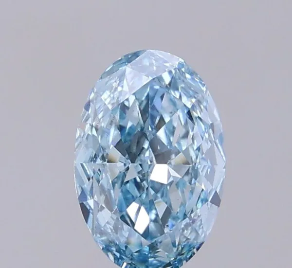 1.17ct OVAL Fancy Vivid Greenish Blue VS2 Coloured Lab diamond