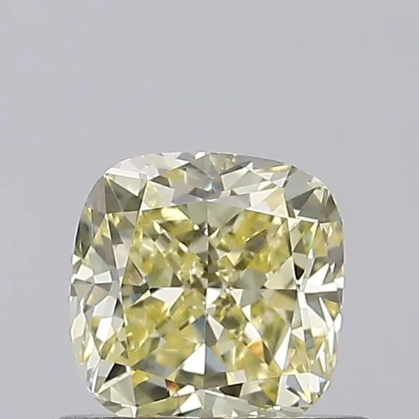 0.7ct CUSHION Fancy Yellow VVS2 Coloured Lab diamond