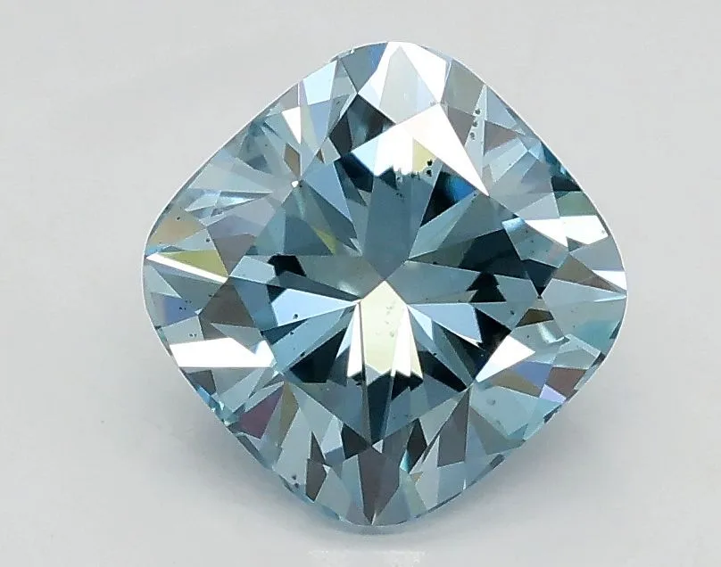 1.40ct CUSHION Fancy Intense Greenish Blue VS2 Coloured Lab diamond
