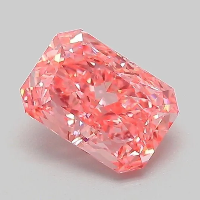 1.09ct RADIANT Fancy Vivid Pink VVS2 Coloured Lab diamond