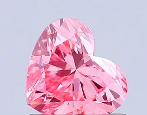 0.78ct HEART Fancy Vivid Pink VS1 Coloured Lab diamond