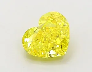 1.01ct HEART Fancy Vivid Yellow VS1 Coloured Lab diamond